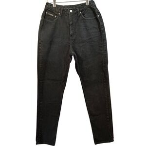 Calvin Klein Jeans Womens 10 Black High Waisted Tapered Leg Vintage 90s Cotton